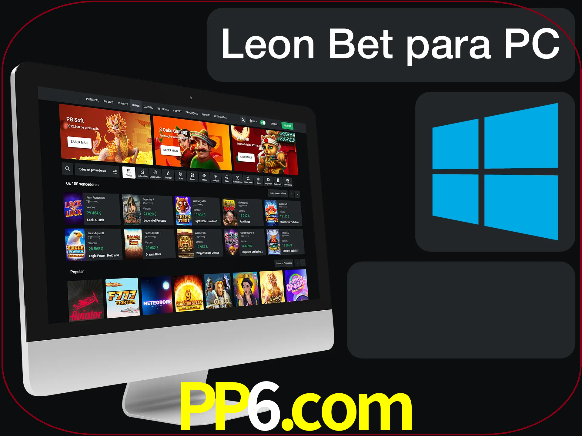 Aposte e jogue em nosso cassino usando o PC.
