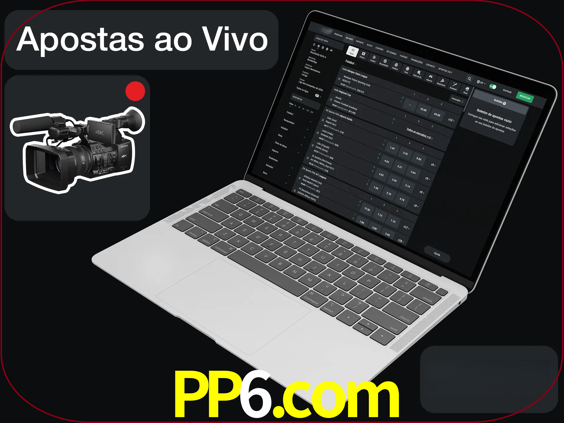 Aposte em formato ao vivo em nosso site.