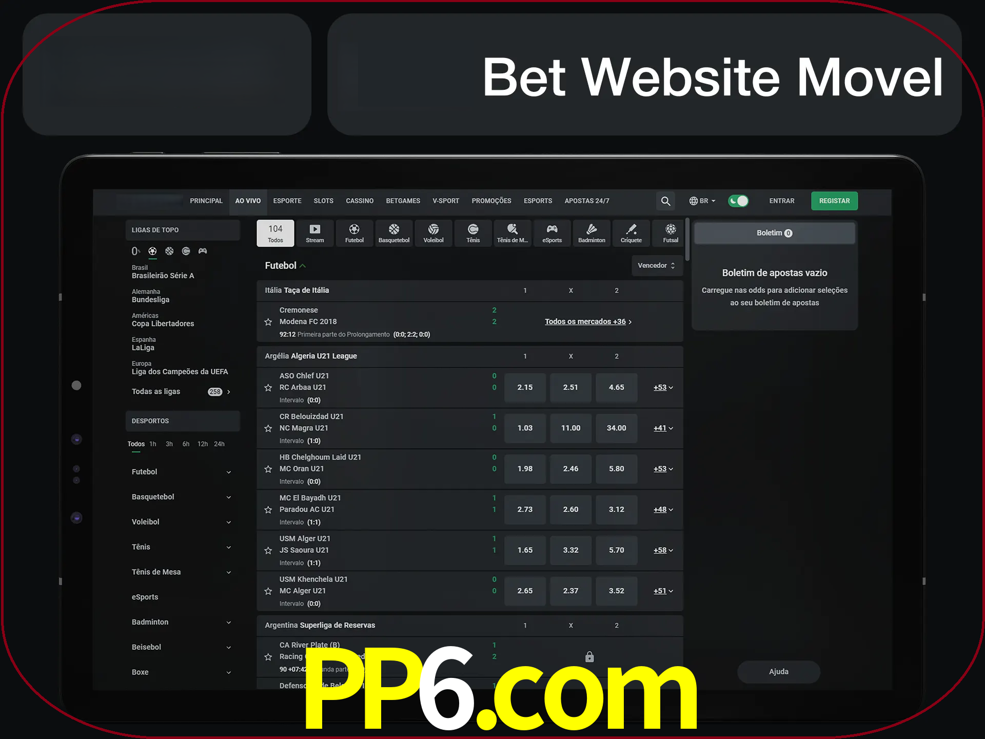 Use nosso website em qualquer dispositivo.